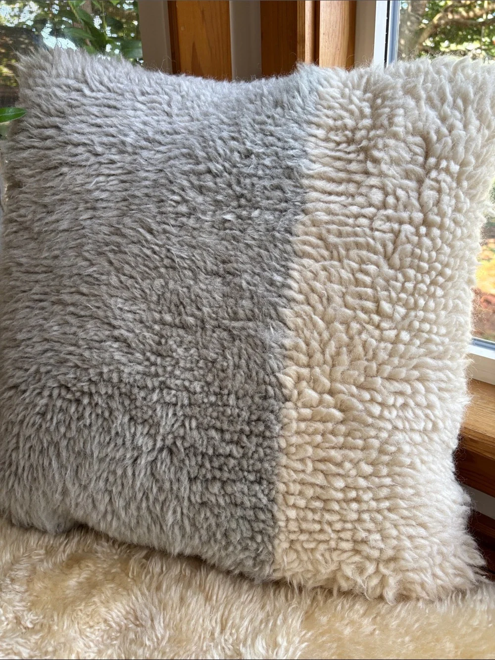 Wool Flokati Throw Pillow